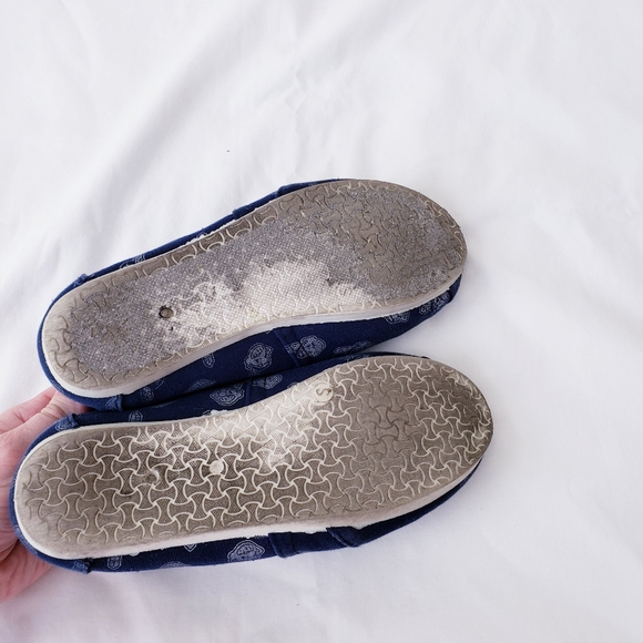 Cleveland Indians Chief Wahoo Flats Shoes Size 6 Canvas Slip On TeamBeans - Picture 6 of 7